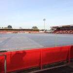 Kidderminster Harriers FC pitch cover on match day